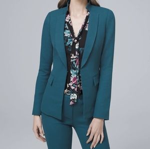 White House Black Market Luxe Suiting Jacket Blazer teal blue 4 WHBMWhite House